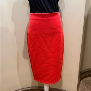 bebe Vibrant Redish Orange Pencil Skirt
